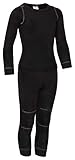 icefeld® - atmungsaktives Thermo-Unterwäsche Set für Kinder - warme Wäsche aus langärmligem Oberteil + Langer Unterhose (ÖkoTex100) in blau oder pink (86/92, schwarz)