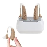 JYYRC Wiederaufladbare Soundgeräte für Erwachsene und Senioren mit Ladestation, intelligente Geräuschunterdrückung, 4 Nutzungsmodi, einstellbare Lautstärke, Schnellladung, Beige
