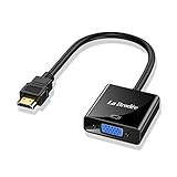 HDMI zu VGA, 1080P kompatibler HDMI-zu-VGA-Adapter für Computer, Laptop, PC, Monitor, HDTV, Digital-zu-Analog-Konverter-Kabel für Xbox 360, PS3, TV-Box auf Projektor-Display (schwarz)