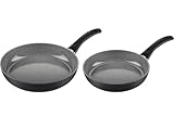 BALLARINI Bari Bratpfannen Set 24+28 cm, Keramikbeschichtung, Kratzfeste Beschichtung, Keramikpfanne aus Aluminium für alle Herdarten, Induktionsgeeignet [Made in Italy]
