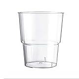 50 Stück 10oz/300ml Hartplastik Partybecher, Wiederverwendbar Trinkbecher, Schnapsbecher, Partybecher Set für Getränke Champagner Cocktails, Transparent klar Plastik Becher für Geburtstage Hochzeit