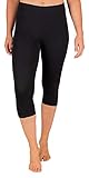 SES Capri Leggings Damen Schwarz (40/42) aus Baumwolle/blickdichte Damen Capri-Leggings/elastische Damen Leggins 3/4 lang Baumwolle/Damen Capri Leggings mit Perfekter Passform