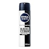 NIVEA MEN Black & White Invisible Deo Spray (150 ml), Anti-Transpirant mit Anti-Flecken-Formel, mit 48h Schutz und Pflegekomplex