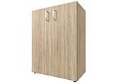 möbelando Schrank Beistellschrank Kommode Aktenschrank Büroschrank Standschrank Trio 2' Sonoma/Eiche