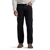 Wrangler Authentics Herren Klassische 5-Pocket Baumwolle mit Lockerer Passform Jeans, Schwarz, 36 W / 32 L