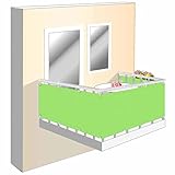 Outdoor Balkon 100x450cm Wetterfester Zaun mit Kabelbindern & Seil ideal für Garten & Terrasse Deko Grün Balkonverkleidung Lösung