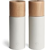 SPRINGLANE Salz & Pfeffermühle 2er Set aus Buchenholz & Beton, Gewürzmühle, Chilimühle, Verstellbares Keramikmahlwerk, Unbefüllt, Skandinavisches Design - Grau