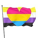 Nonbinary Pan Combo von Pride-Flags Flagge 3x5 Ft Garten Outdoor Dekoration Banner