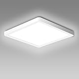 Ouyulong Led Deckenleuchte Quadrt Deckenlampe Led 18W 4000K 1620LM Led Deckenleuchte Flach für Wohnzimmer Schlafzimmer Badezimmer Küche Bad Keller Balkon Led Deckenlampe Ultra Dünn Ø 23cm IP44 (1PC)