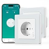 SMARTERCURRY Smart WLAN Schuko Steckdose 13A Weiß 2 Stücke Smart Steckdosen mit Strommessung, Energieeinsparung, Zeitschaltuhr Steckdose, Kompatibel mit Alexa/Google Home, Child Lock