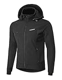 INBIKE Softshelljacke Herren Winter Softshell Jacke Übergangsjacke Wasserdicht Atmungsaktiv Wanderjacke Fahrradjacke Jungen Damen für MTB Fahrrad Wandern Bergsteigen Outdoor Schwarz M