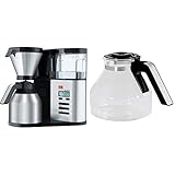 Melitta 1012 06 1012-06 AromaElegance Therm DeLuxe Filter-Kaffeemaschine, Schwarz/Edelstahl, 15 Tassen & Aroma Elegance Glaskanne