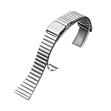 BBPLWEEA YingYou Universal-Uhrenarmband 10 Mm 12 Mm 14 Mm 16 Mm 18 Mm 20 Mm Edelstahlband Ultradünnes Metallarmband Silber(20mm)