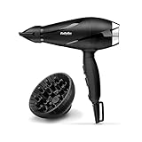 BaByliss Shine Pro 2200 Haartrockner mit Düse und Diffusor, Made In Italy, Föhn mit Ionen-Technologie mit Anti-Frizz Effekt. Leistungsstarke 2200 Watt und 110 km/h, schwarz, 6713DE