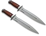 VIKING GEAR 2x USA Saber - 33cm großes - Jagd - Dolch - Hirschfänger - Saufänger - Saufeder - Abfangmesser - Survival - Outdoor - Messer - Hunting - Knife - extrem Hunter Dagger, silber braun