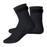 KFDDRN Neoprensocken, Beachvolleyball Socken, Schwimmsocken, Neoprensocken Eisbaden,Wassersport Tauchsocken Neoprenschuhe Für Schnorcheln, Surfen, Segeln, Universal Damen, Herren (XL(44-45), Schwarz)