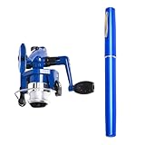 Angelrute mit Stift – Teleskoprute mit Rolle, Barsch 99 cm, tragbare Ausrüstung zum Angeln von Süß- und Salzwasser am Kai, See, Teich, Fluss