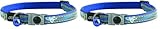 ROGZ CB08-B Halsband Nightcat, S, blau (Packung mit 2)