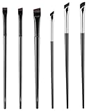 FUGLUS 6 Stück Abgewinkelter Augenbrauen Pinsel Set, Ultra Dünn Abgeschrägt Abgewinkelt Lidschattenpinsel für Präzises Augen Makeup - Profi Augenbrauen Pinsel Werkzeug mit Flachem Winkel