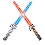 Laserschwert 2PCS Lichtschwert Kinder,15 Farben Wiederaufladbare laserschwert Kinder mit Soundeffekten,2-in-1 einziehbares LED-Lichtschwert für Kinder,Cosplay-Kampfspiele und Weihnachtsfeiern