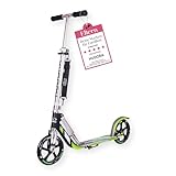 HUDORA BigWheel 205 Scooter - Stabiler Aluminium-Roller - Höhenjustierbarer & zusammenklappbarer Cityroller mit Ständer - Sportlicher Kinder- & Erwachsenenroller für bis zu 100kg