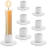 6 Stück Kerzenhalter für Stabkerzen,Retro Candlelight Dinner Kerzenhaltern für Party, Hochzeit, Jubiläum,Wohn und Schlafzimmerdekoration (Weiß)