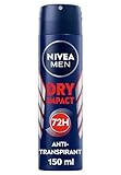 NIVEA MEN Dry Impact Deo Spray, Antitranspirant für 72h Schutz mit frischem, maskulinem Duft, Deodorant ohne Alkohol gegen unangenehmen Körpergeruch (150 ml)