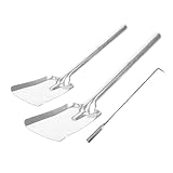 DOITOOL 3 Stück Teiliges Kaminofen Dickem Stahl mit Schaufel Schaufel und Robustem Haken Ergonomische Griffe Multifunktional für Holz Kohlemanagement Silberfarben für Kamin und Grill