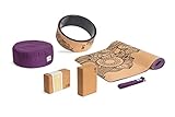 CLUB4BRANDS C4B - Großes Yoga Kork Set (6 TLG.) mit Yoga-Matte, 2 Yoga-Blöcke, Yoga-Gurt, Yoga-Rad und Yoga-Kissen – Praktisches Yoga-Set für Anfänger und Erfahrene Yogis