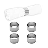 Echtwerk Serviettenring-Set aus Edelstahl, Kreis-design, Serviettenhalter, Serviettenschnallen, Universal, Tischdekoration für Hochzeiten, Ø 4 cm, Silber-Edition, 4 teilig