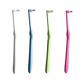 4 Stück Einbüschelbürste, Zahnbürsten, mini zahnbürste, Compact Tuft Zahnreiniger Interdental Zahnbürste Büschellücken Zahnbürste für die Kieferorthopädische Detailreinigung