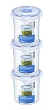 Lock&Lock Frischhaltedose | Gefrierdose | Vorratsdose luftdicht, rund, 700 ml, HPL932D - 3er Set