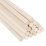 KOSHIFU 20 Stück Holzstäbchen Bastelstäbe Rundhölzer Bambusstäbe zum Basteln Lange Holzdübel Natürlicher Stangen 8 mm x 30 cm Rundstäbe für DIY Arts Craft Basteln Dekoration