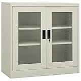 DJEKA Büroschrank, Büroschrank, Büroschrank, Büroschränke, Mehrzweckschrank, Büromöbel, Hellgrau 90 x 40 x 90 cm aus Stahl