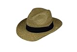 Black Jungle LORAY Strohhut Natur Sommerhut Strohhüte Havanna Hut Unisex Bogart Fedorahut (DE/NL/SE/PL, Alphanumerisch, L, XL, Natur)