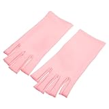 Hohopeti UV schutz Handschuhe für Nagelkunst Halbfinger Maniküre Handschuhe Hautschonend Elastisch Leichte Damen für UV lampe und Nageldesign Praktische Sonnenschutz