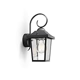 Philips Buzzard Wandleuchten für den Außenbereich, E27-Fassung, wasserfest, schwarz, IP44 wetterfest, 17.50 x 13.00 x 29.00 cm