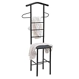 CARO-Möbel Herrendiener JIVO Stummer Diener Kleiderständer in schwarz, 121 cm, Garderobe mit Hosenbügel