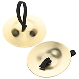 ibasenice 1paar Fingerzimbel Aus Reinem Für Bauchtanz Musikinstrument Für Tänzerpartys Handgefertigte Percussion-zubehör Für Erwachsene Goldene Fingerzimbel Für Rhythmus Und