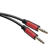 EMOS Klinkenkabel Stereo 3,5 mm Jack, Klinke auf Klinke (2x Stecker), 1,5 m AUX-Kabel/Audiokabel für iPhone, Smartphone, iPad, Tablet, MP3-Player, Stereoanlege, Kopfhörer, schwarz