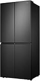 Hisense RQ563N4SF2 Cross Door Kühl-Gefrierkombination/ NoFrostPlus/ Inverter-Kompressor/ HolidayMode/ SuperCool/ 181 cm/ Kühlteil 294 l/ Gefrierteil 160 l/ 40 dB/ 279 kWh/ Jahr/ Schwarz