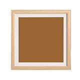 ZJTHY Holz-Bilderrahmen, quadratischer Fotorahmen, leichte Kunstrahmen, hochauflösendes Glas for Kunstfotos und Drucke(With mat,15in)