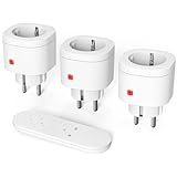 Funksteckdosen mit Fernbedienung, SURNICE13A/3000W Steckdosen mit Fern bedienung, Reichweite 40m, Plug-In Ein/Aus Funk-Wandschalter, Erweiterbarer Lichtschalter für Innen Weihnachtsdeko