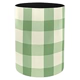 Stifthalter für den Schreibtisch, Vintage-Stil, Salbeigrün, Vichy-Muster, großer Lederboden, Stiftebecher für Schreibwaren, Schreibtisch-Organizer für Büro, Zuhause, Schule