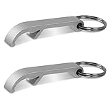 Jalohmatix Flaschenöffner Schlüsselanhänger I 2 Stück Silber Matt I Aluminium I besonders starke Legierung I Bieröffner Anhänger Schlüssel Geschenk Öffner Schlüsselbund Ring