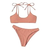 Control Damen Hohe Bikini Badeanzug Tailliert Zweiteiler Bauch Tankinis Set Tankinis Set Bestickt (c-Brown, M)