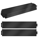 YUENFONG 10m Beeteinfassung Rasenkante Metall Verzinkt Flexible Beetabgrenzung Beetumrandung Mähkante Palisade Gartendekorativ UV und Witterungsbeständig, 100 cm x 15 cm, Schwarz (10 Stücke)
