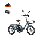 Fafrees F20 Mate 2025 Elektro-Dreirad | Klappbar, 48V 21Ah Akku, 65Nm Motor | 20'×3.0 Allwetterreifen, 150kg Lastenfähigkeit, Senioren-E-Bike
