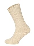 2 Paar Virgin Wool Wollsocken Socken Herren Und Damen - Extra Dicke Warme Wollsocken Mit 100% Schaf Wollanteil Natürliche Regulierung Der Fußtemperatur Strapazierfähig | Wollweiß 43-46