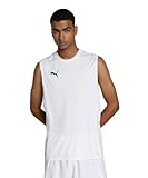 PUMA teamGOAL Sleeveless Jersey, Unisex-Erwachsene Fußballtrikot, PUMA White-PUMA Black-Feather Gray,